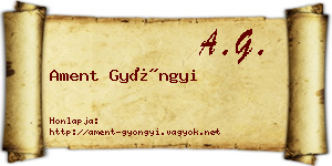 Ament Gyöngyi névjegykártya