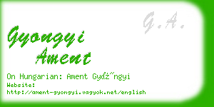 gyongyi ament business card